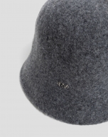 Gorro bucket lana gris oscuro