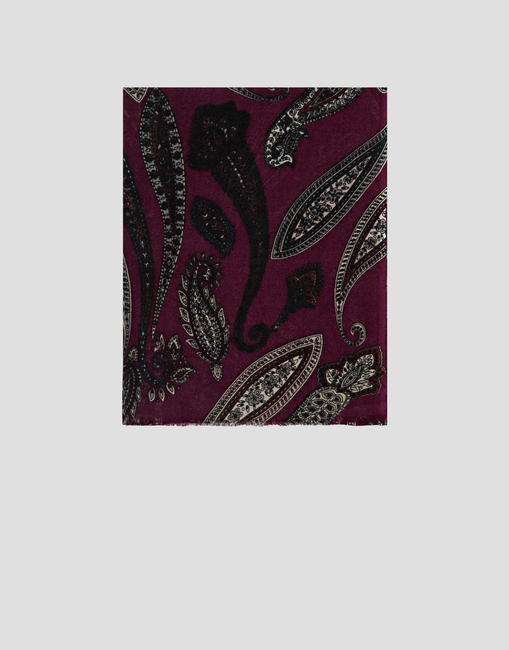 Fular lana cachemires tonos ciruela/crudos