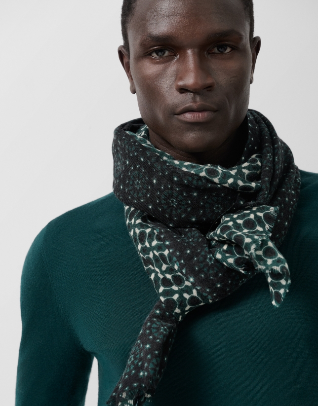 Fular paneles en tonos verdes