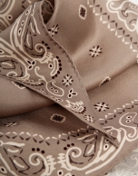 Bandana print scarf in natural tones