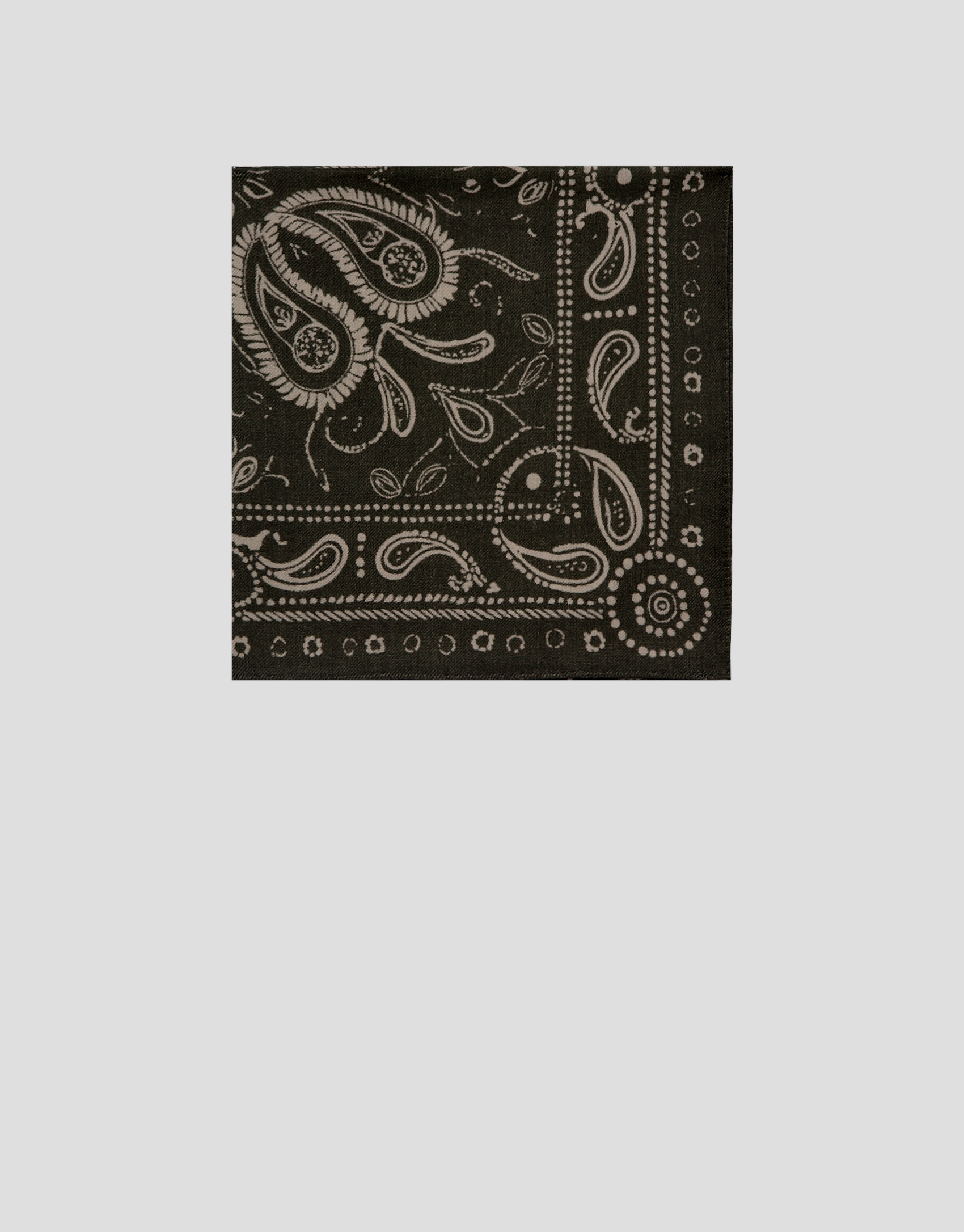 Khaki paisley print scarf