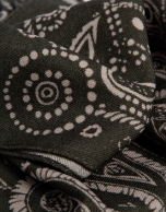 Khaki paisley print scarf
