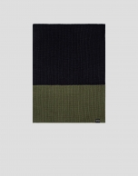 Navy/green two-tone scarf