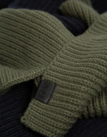 Navy/green two-tone scarf