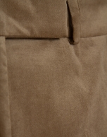 Camel velvety cotton straight trousers