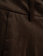 Brown velvety cotton straight trousers