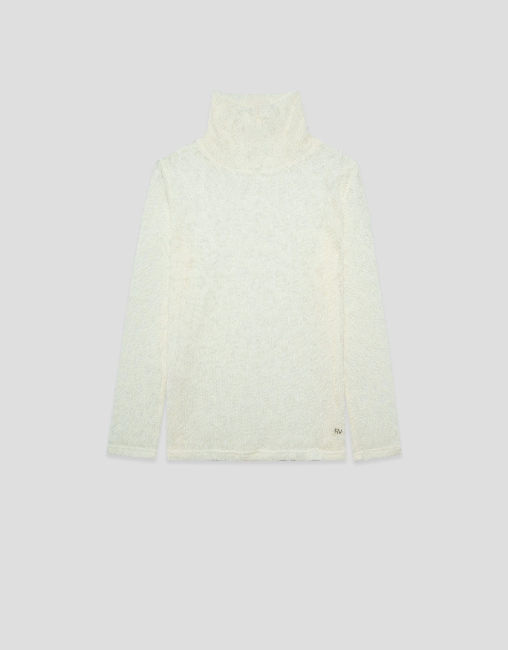 Camiseta manga larga punto devor&eacute; crudo