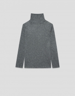 Camiseta manga larga punto devor&eacute; gris