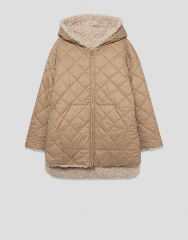 Chaquetón acolchado reversible cámel