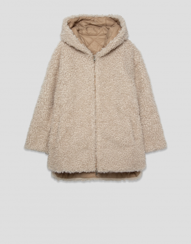 Chaquetón acolchado reversible cámel