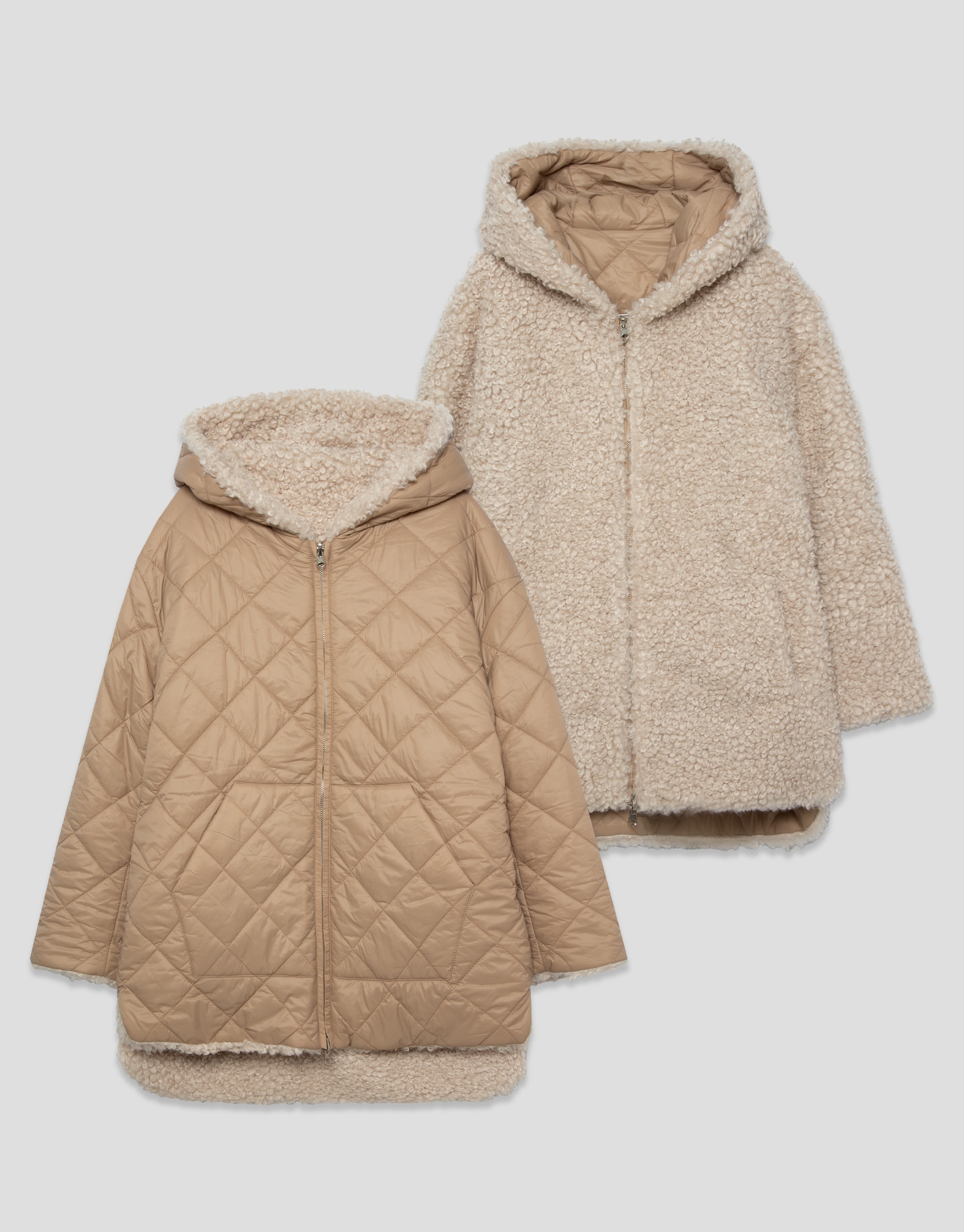 Chaquetón acolchado reversible cámel