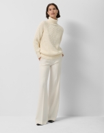 Ecru thick knitted sweater