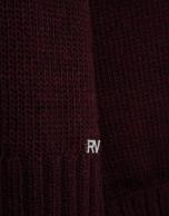 Burgundy oversized jumper with ribbed cuffs