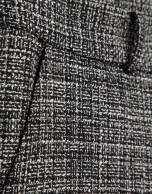 Pantal&oacute;n recto en trama negra y crudo