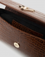 Bolso de mano Rita piel coco marrón