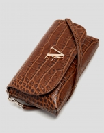 Bolso de mano Rita piel coco marrón