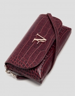 Bolso de mano Rita piel coco burdeos