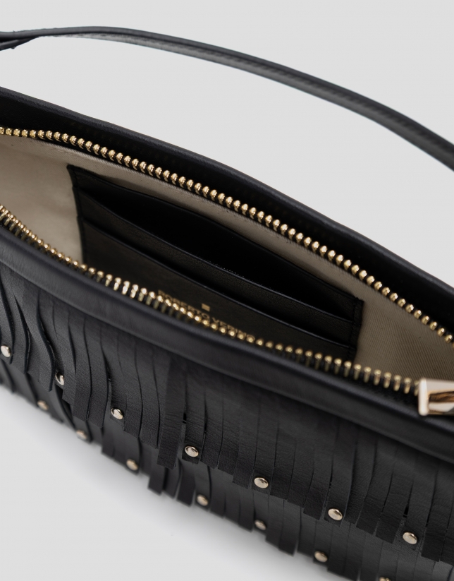 Chloe mini bag in black leather with fringe
