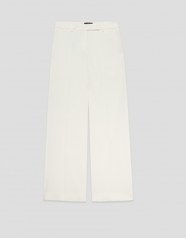 Pantal&oacute;n recto crepe crudo