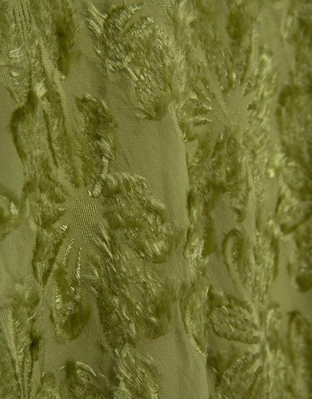 Midi skirt in moss green fill coup&eacute;