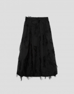 Falda globo negra con jacquard fantas&iacute;a