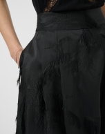 Black balloon skirt with fancy jacquard pattern