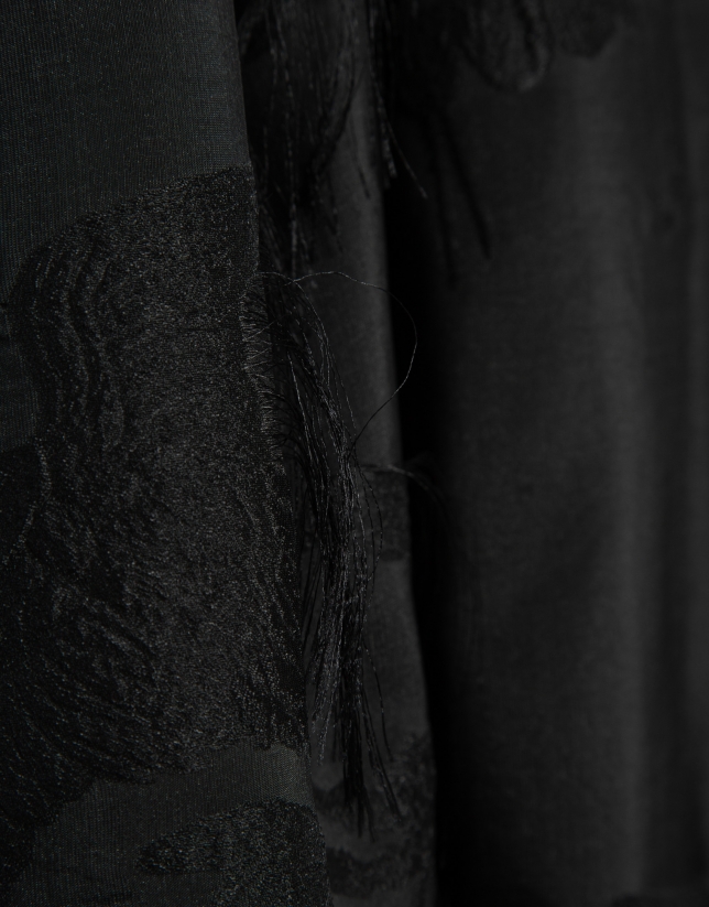 Black balloon skirt with fancy jacquard