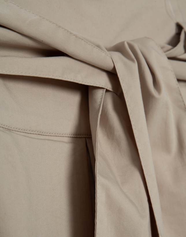 Camel pleated midi skirt