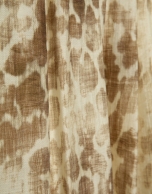 Beige-toned printed crepe midi skirt