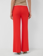 Pantal&oacute;n recto mezcla lino rojo