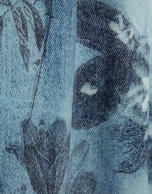 Blue floral print crepe palazzo trousers