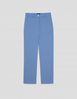 Pantal&oacute;n recto crep&eacute; azul claro