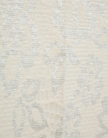 Pantal&oacute;n recto beige jacquard floral hilo metalizado