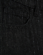 Pantal&oacute;n vaquero ancho negro con hilo l&uacute;rex