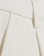 Straight trousers with crepe pleats in ecru