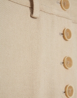 Wide-leg trousers with button closure, linen blend, camel