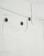 Customised wide-leg ecru jeans with waistband