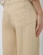 Camel cotton balloon trousers