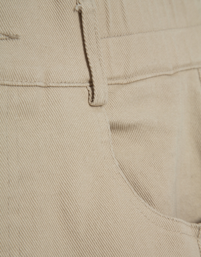 Camel cotton baggy trousers