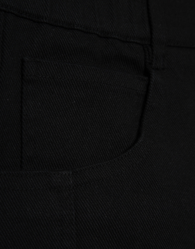 Black cotton balloon trousers