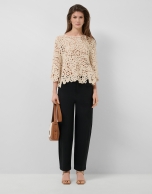 Pantal&oacute;n corte balloon algod&oacute;n negro