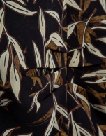 Brown leaf print crepe crop top