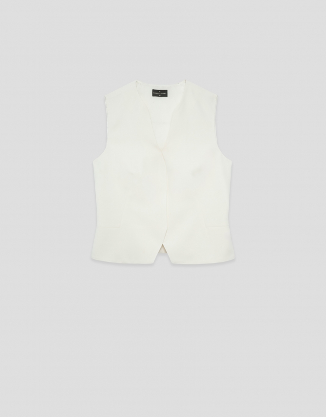 Structured ecru crepe top