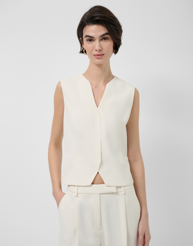 structured raw crepe top