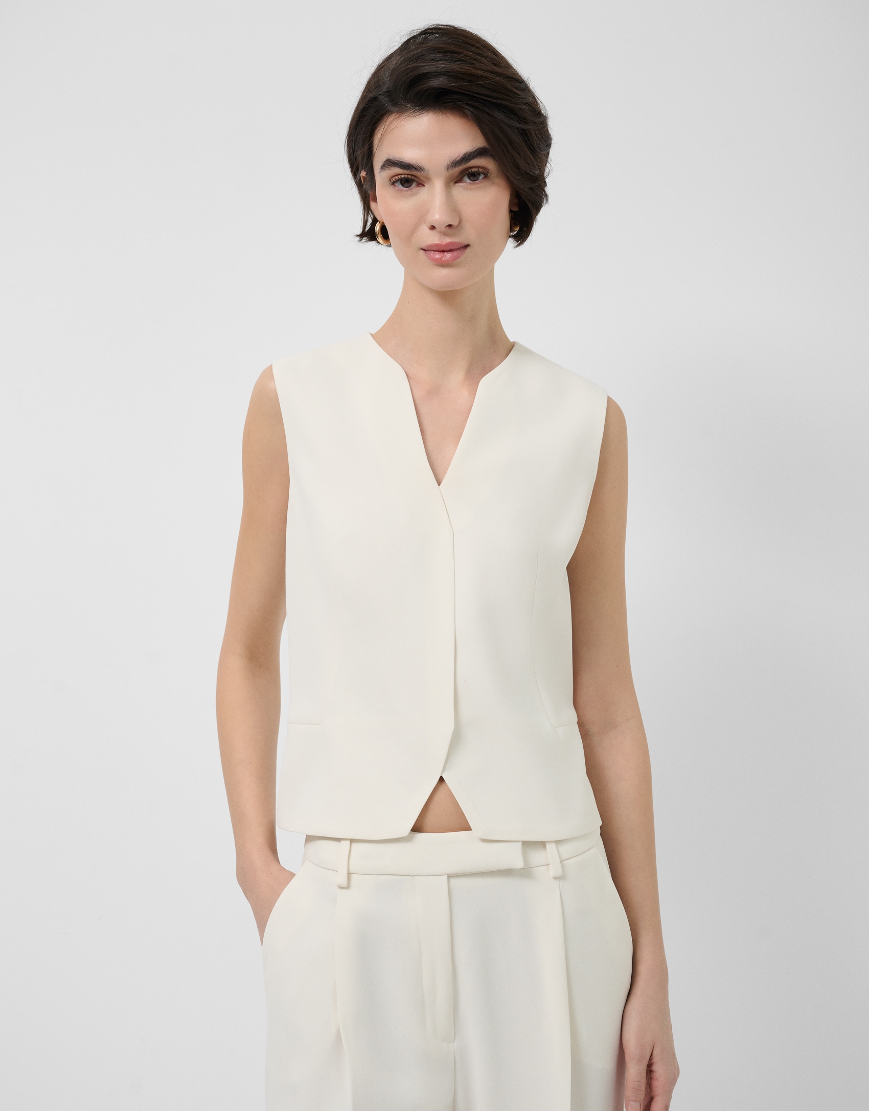 structured raw crepe top