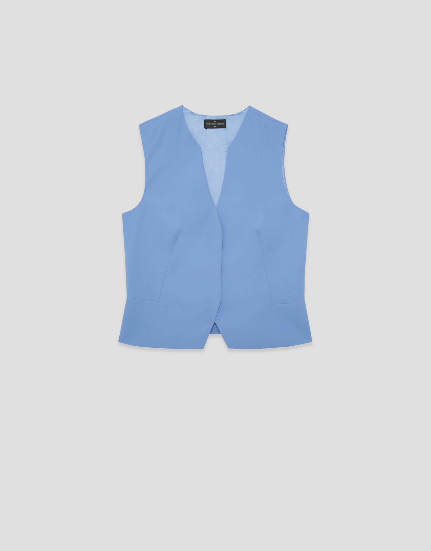 Structured blue crepe top