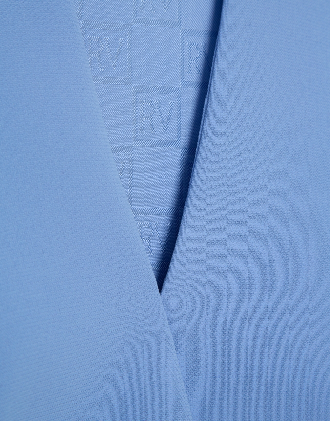 Structured blue crepe top