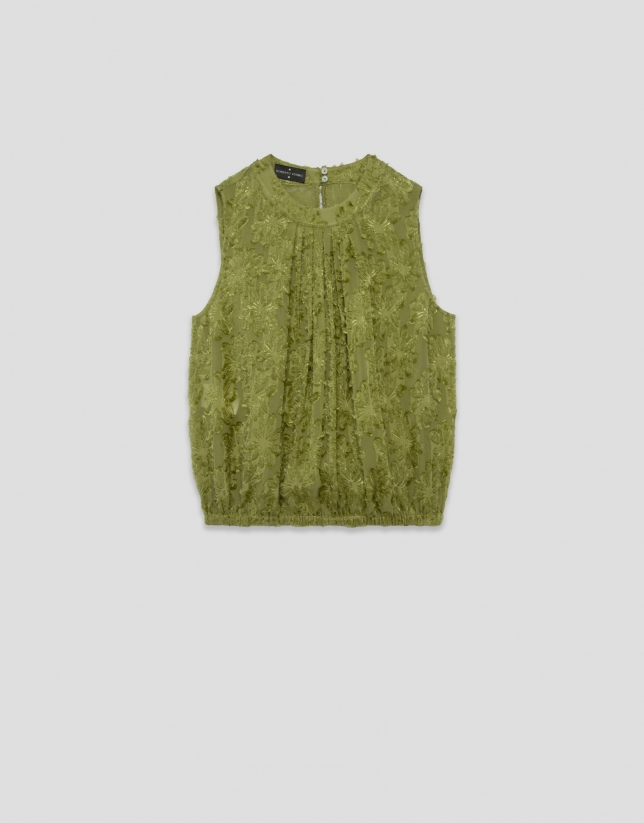 Gathered top in moss green fill coup&Atilde;&copy;