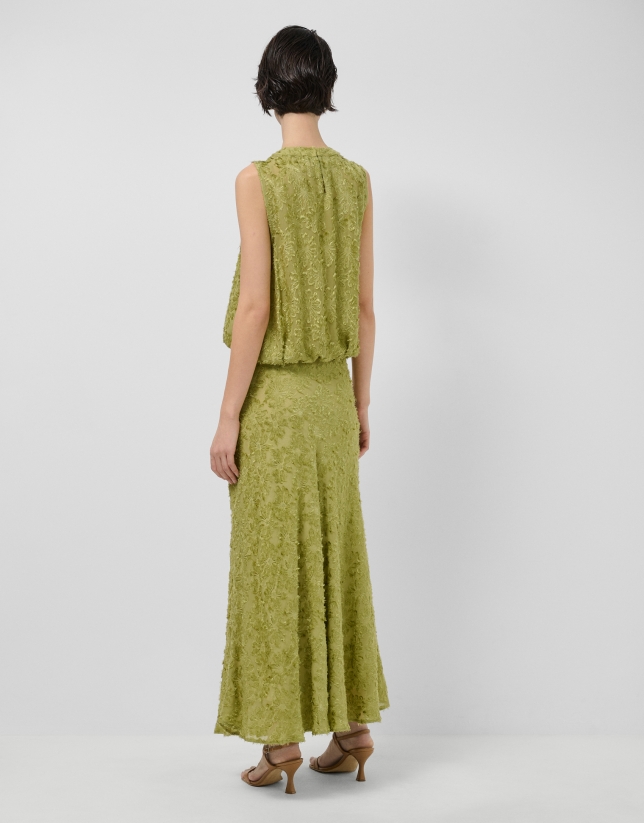 Gathered top in moss green fill coup&Atilde;&copy;