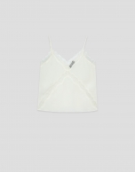 Ecru lingerie top with lace